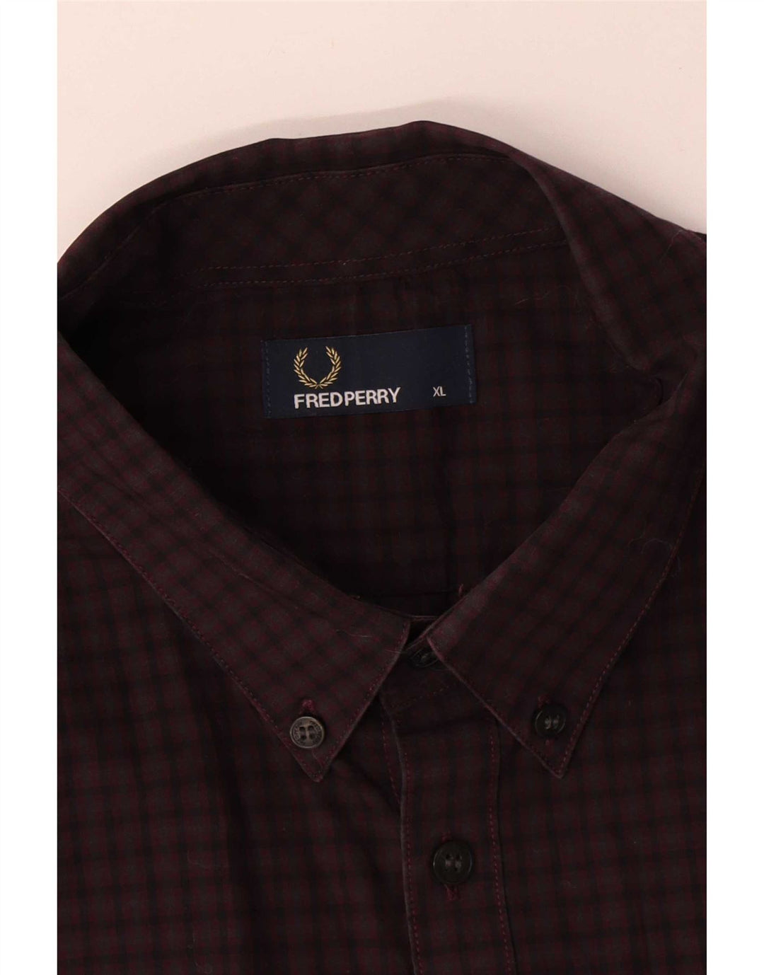 Koszula męska Fred Perry XL, bawełniana, bordowa krata