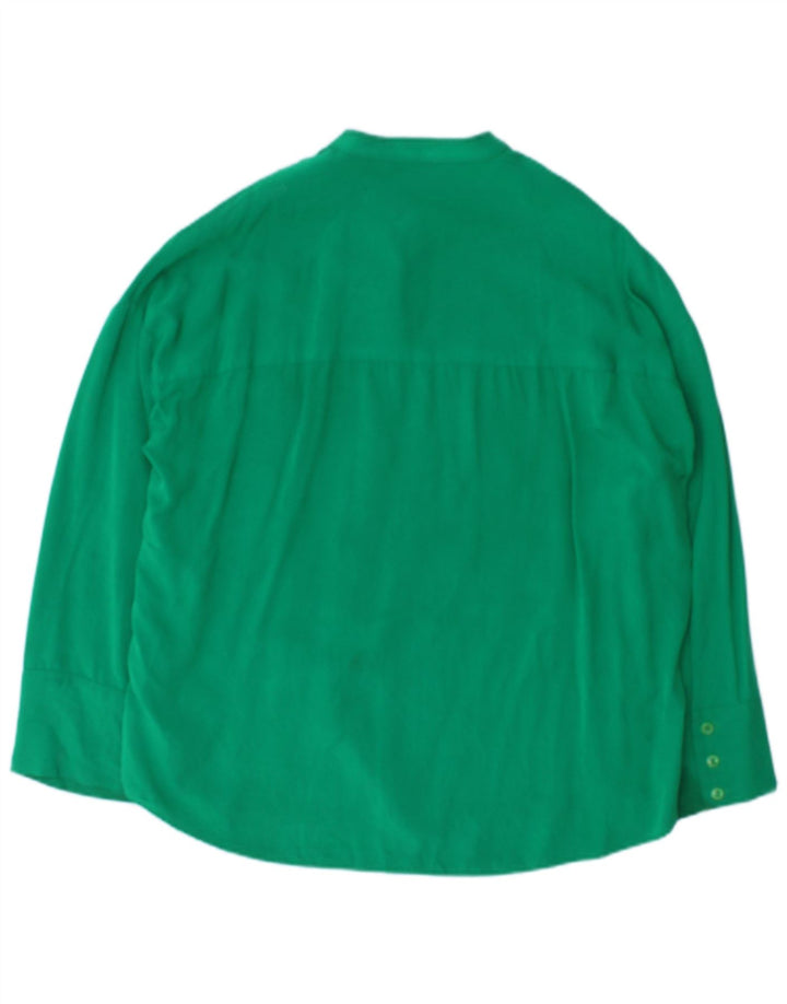Damska bluzka koszulowa oversize Zara UK 10 Small, zielona wiskoza