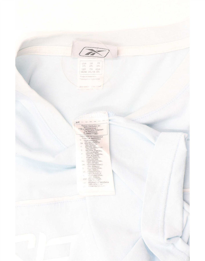 Męska koszulka z grafiką Reebok Top 2XL, niebieska, bawełniana