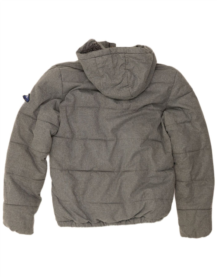 Męska ocieplana kurtka z kapturem Superdry UIK 38, średnioszary poliester