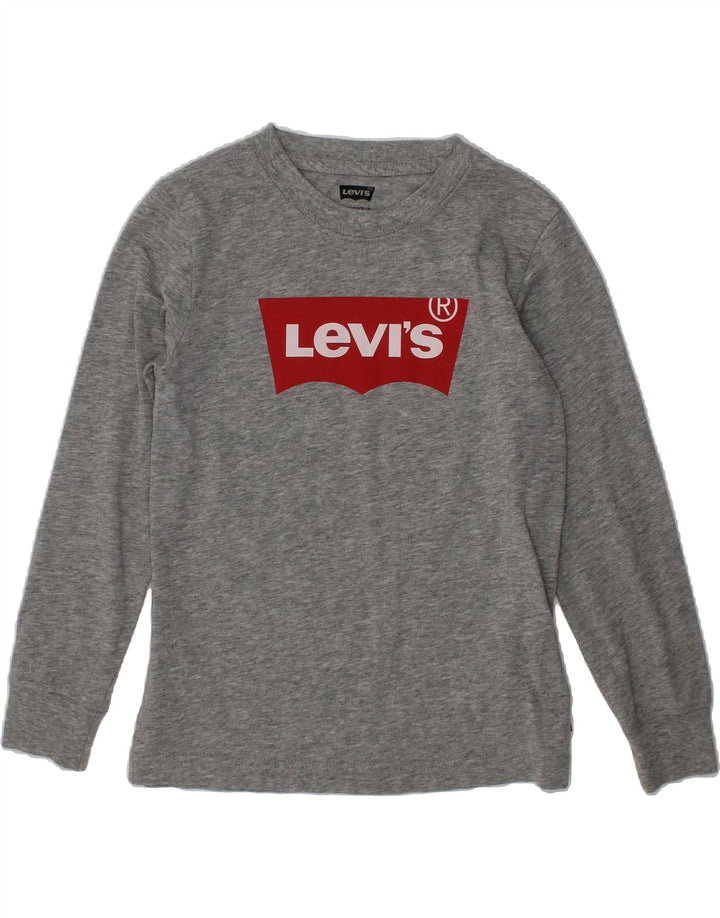 LEVI'S Boys Graphic Top Long Sleeve 5-6 Years Grey Cotton Vintage Levi's and Second-Hand Levi's from Messina Hembry 