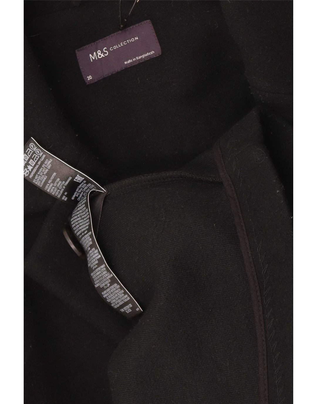 Marks & Spencer Płaszcz damski UK 20 2XL Czarny poliester