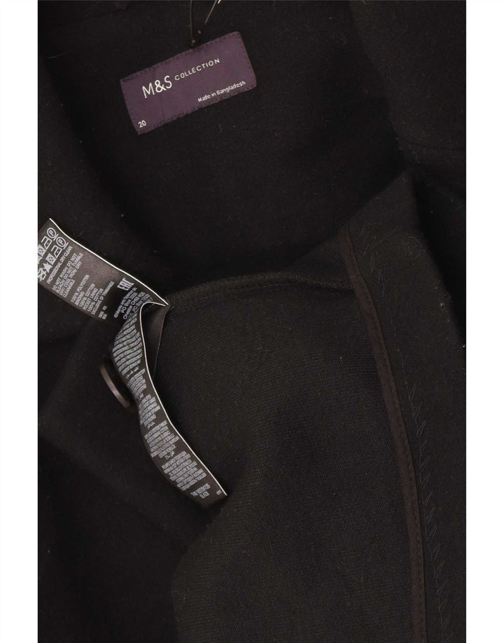 Marks & Spencer Płaszcz damski UK 20 2XL Czarny poliester