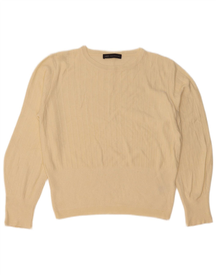 Sweter damski Marks & Spencer z okrągłym dekoltem, UK 12, średni beż, wiskoza