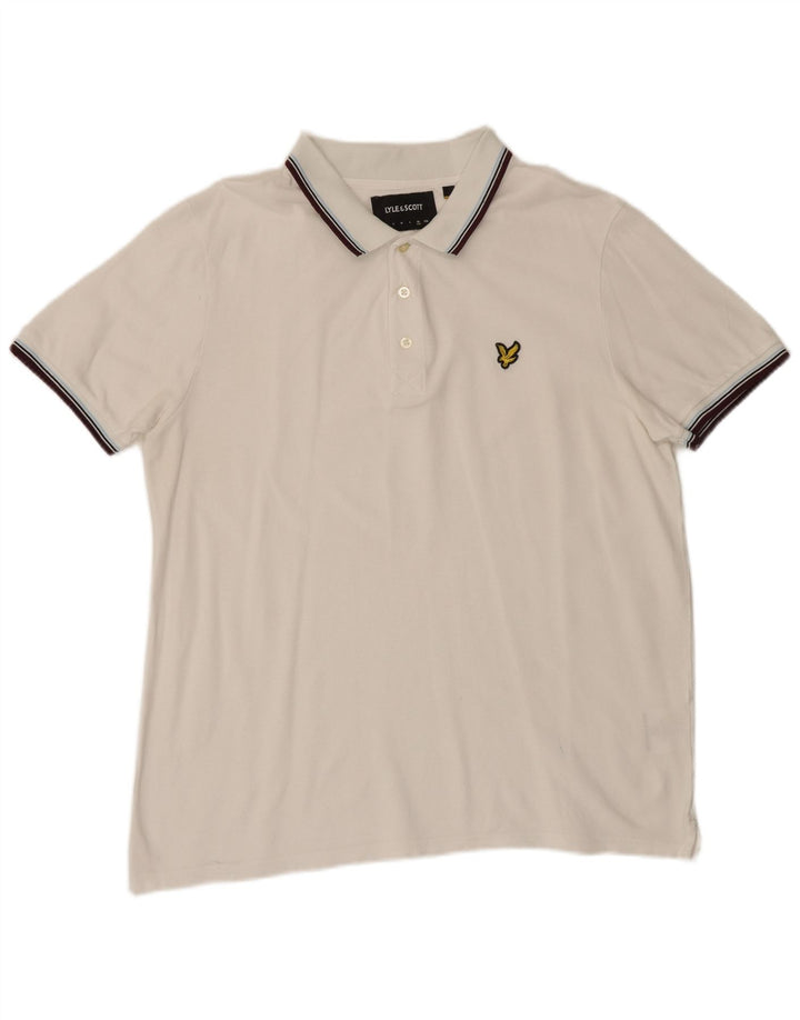 Męska koszulka polo Lyle & Scott XL w białe paski, bawełniana