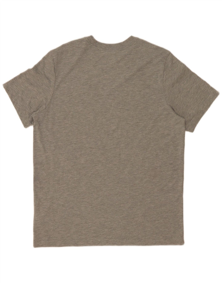 Męski T-shirt z grafiką Nike Dri Fit, duży, szary, poliestrowy
