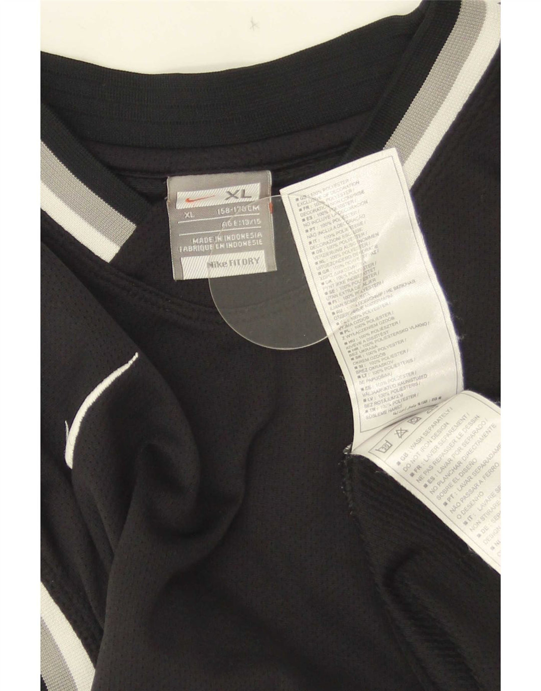 Chłopięca koszulka z kamizelką Nike 13-14 lat XL, poliester w czarne paski