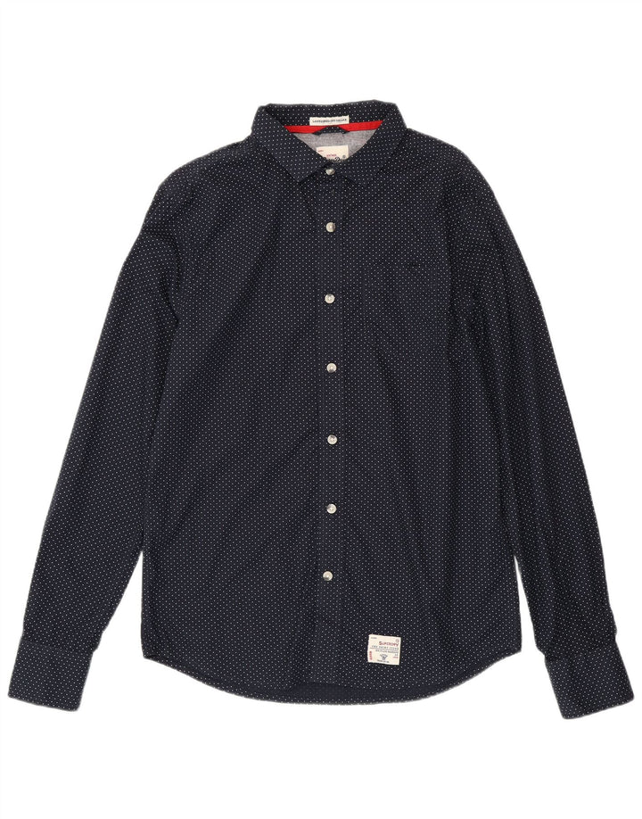 Koszula męska Superdry XL, granatowa, bawełniana w kropki