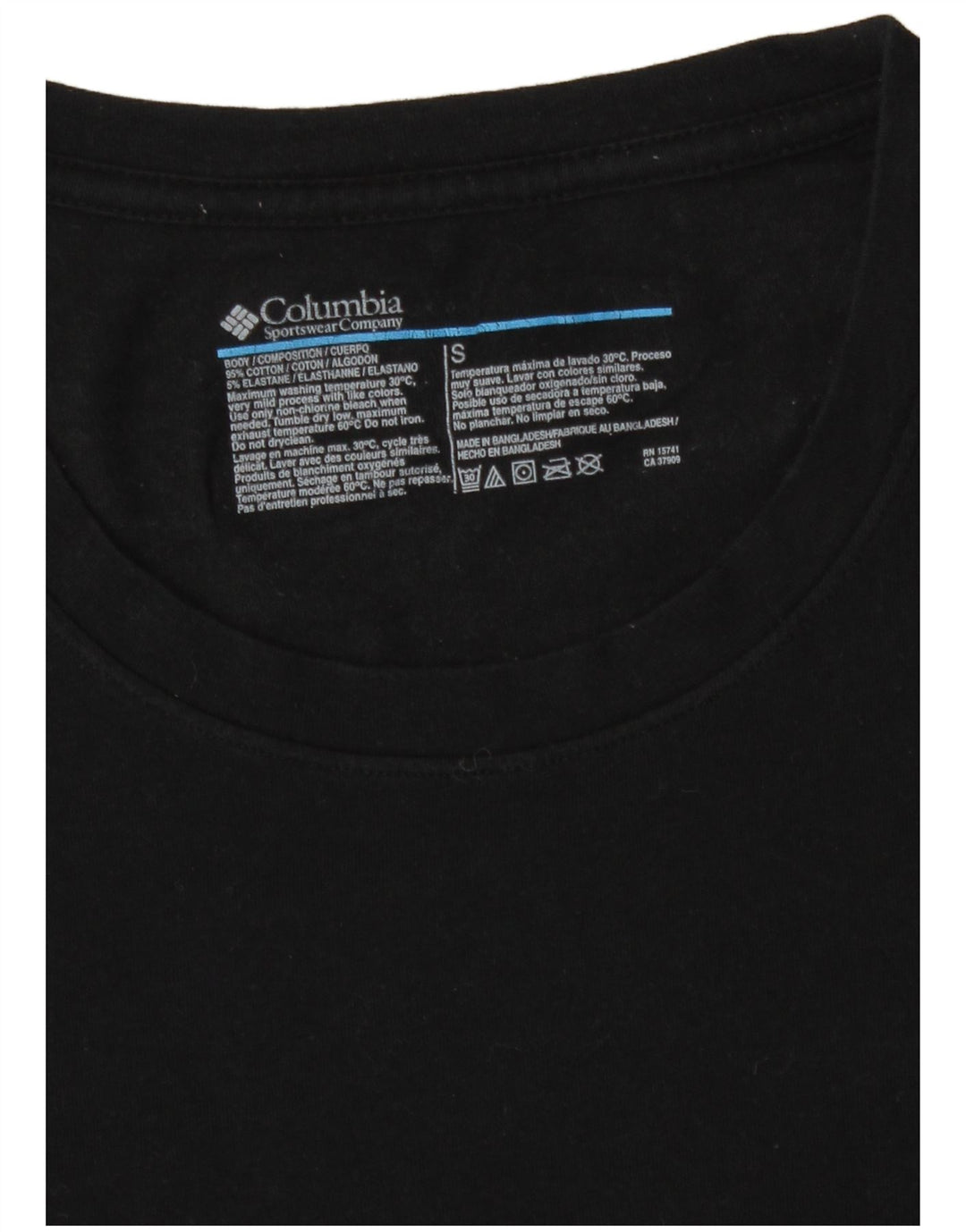 Koszulka męska Columbia Top, mała, czarna, bawełniana
