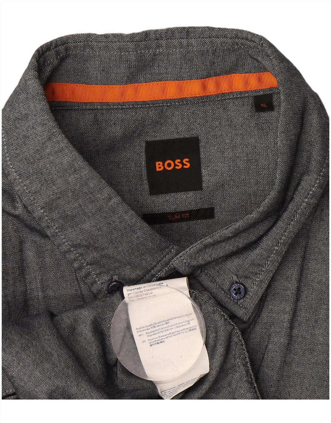 Koszula męska Hugo Boss Slim Fit XL, szara, bawełniana