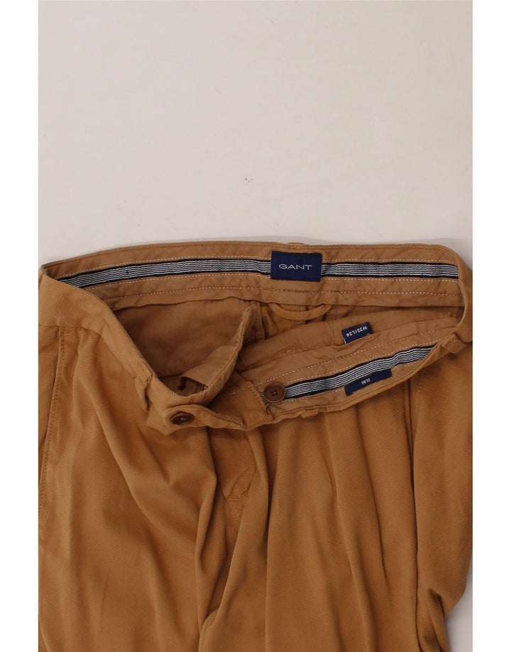 GANT Mens Slim Suit Trousers W33 L34 Brown Cotton Vintage Gant and Second-Hand Gant from Messina Hembry 