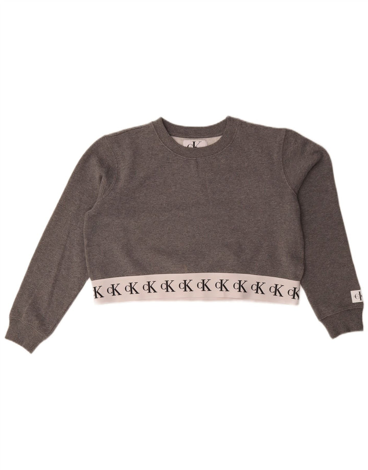 Damska bluza Calvin Klein Jeans Crop UK 14, średni szary