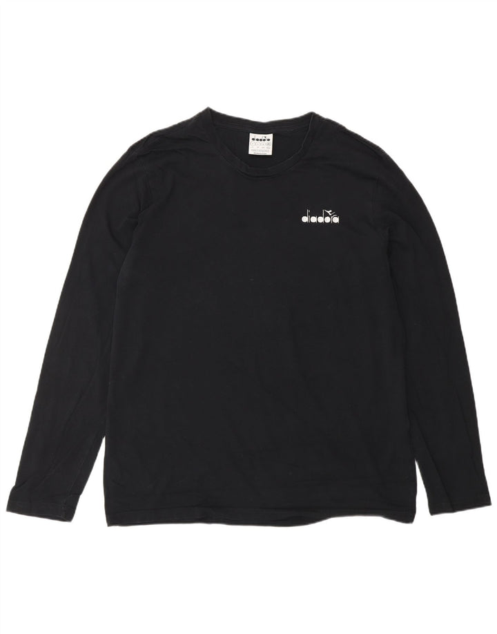 Męski top z długim rękawem DIADORA, duży, czarny