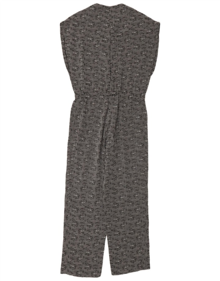Kombinezon damski w stylu vintage UK 12 Średni szary w kwiaty