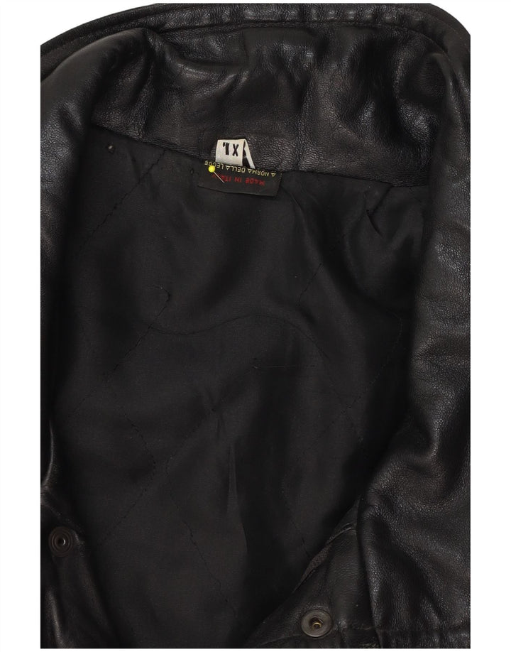 Vintage męska skórzana kurtka UK 42 XL czarna skóra