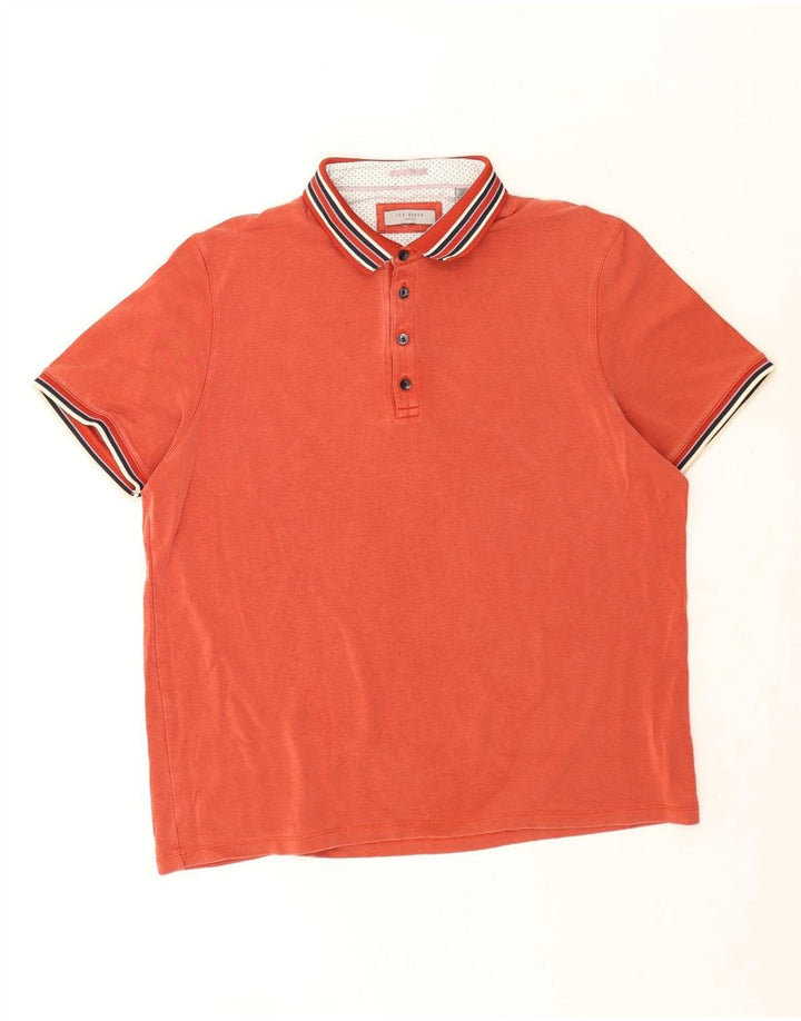 Męska koszulka polo Ted Baker XL w pomarańczowe paski z Lyocellu