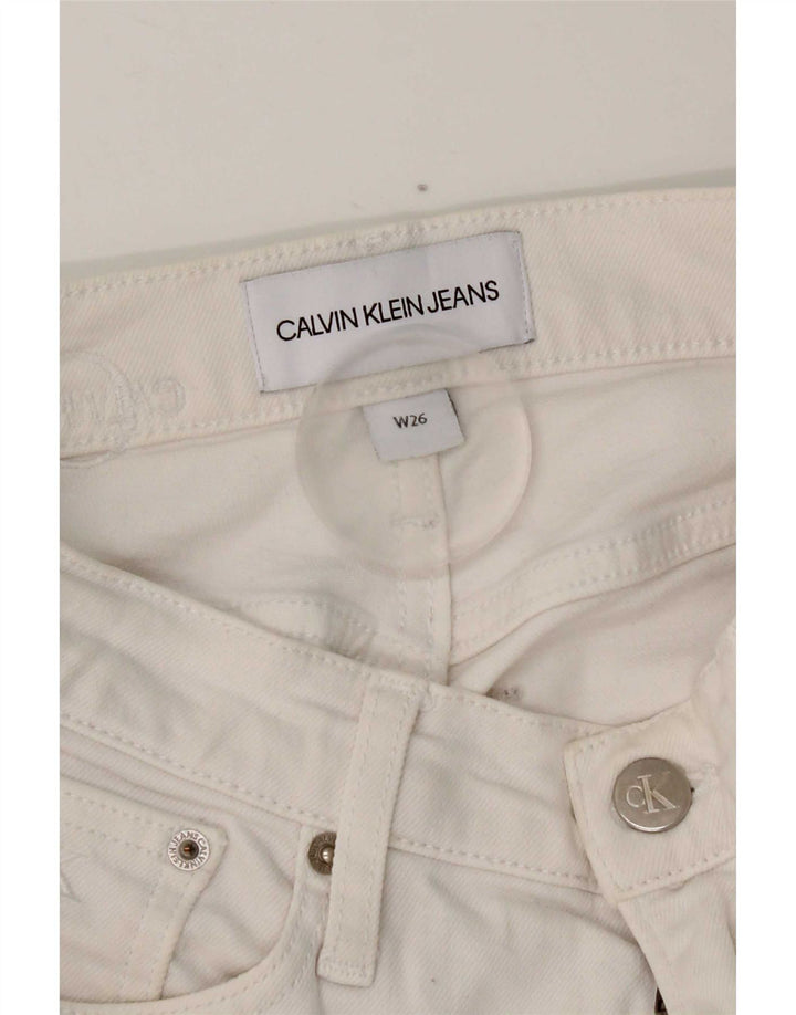 Damskie jeansy zwężane Calvin Klein W26 L26 Białe