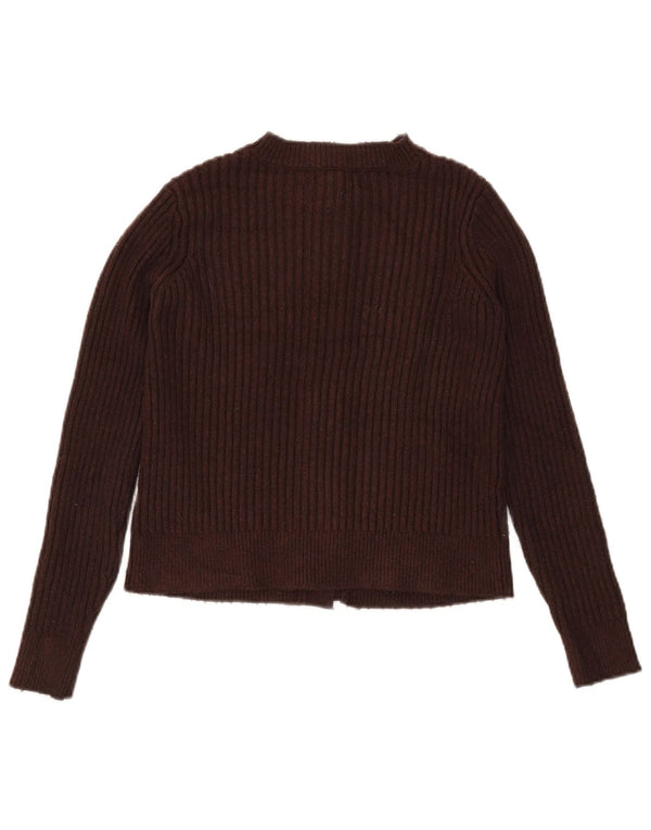 Marks & Spencer Krótki sweter damski, UK 10, mały, brązowy poliester