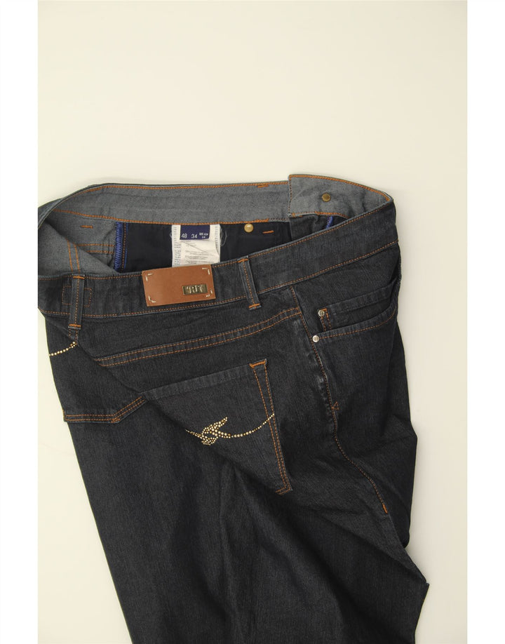TRUSSARDI Womens Slim Jeans W32 L31 Navy Blue Cotton Vintage Trussardi and Second-Hand Trussardi from Messina Hembry 