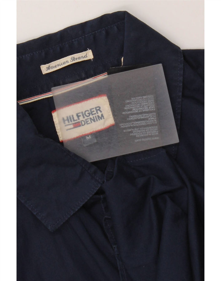 Koszula męska z krótkim rękawem Tommy Hilfiger, średnia, granatowa, bawełniana
