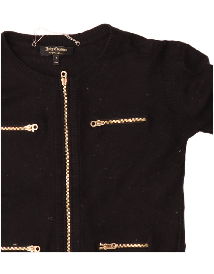 Sweter damski Juicy Couture Crop Cardigan UK 10 Small Black Wełna