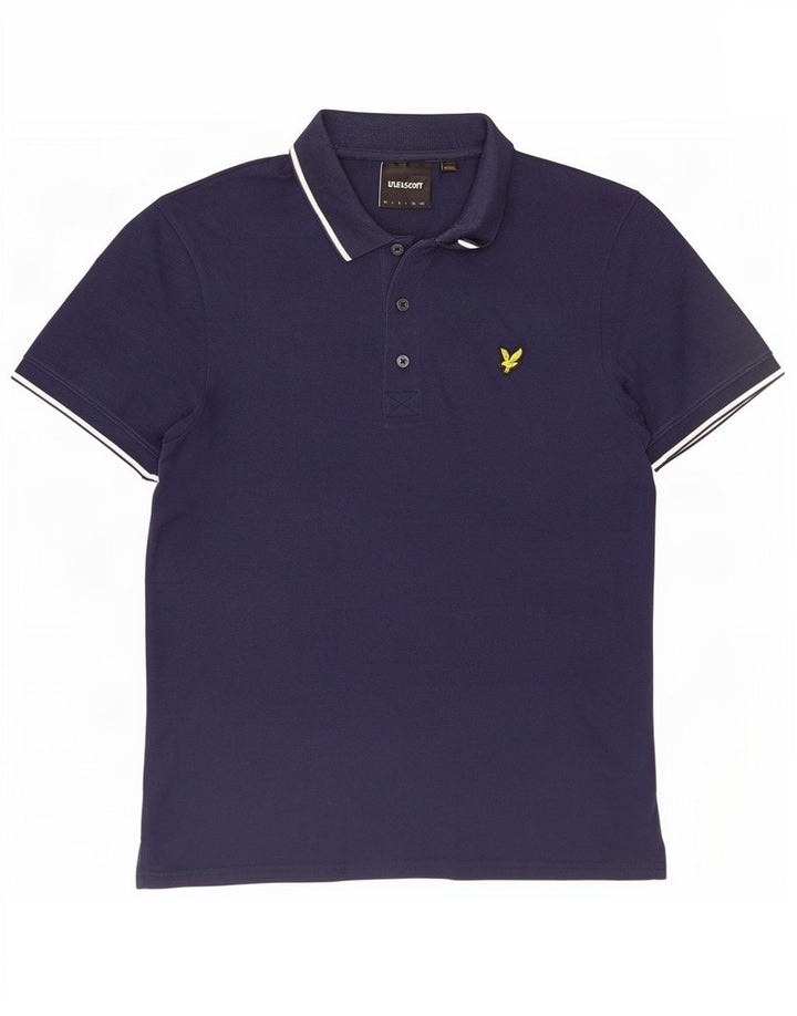 Męska koszulka polo Lyle & Scott, średnie granatowe paski