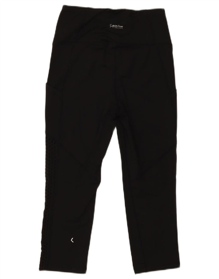 CALVIN KLEIN Womens Leggings UK 10 Small  Black Nylon