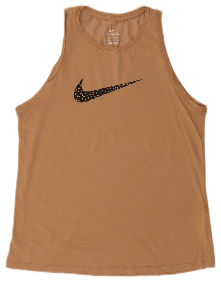 Damska kamizelka Nike Dri Fit Graphic Top UK 12, średnia beżowa bawełna
