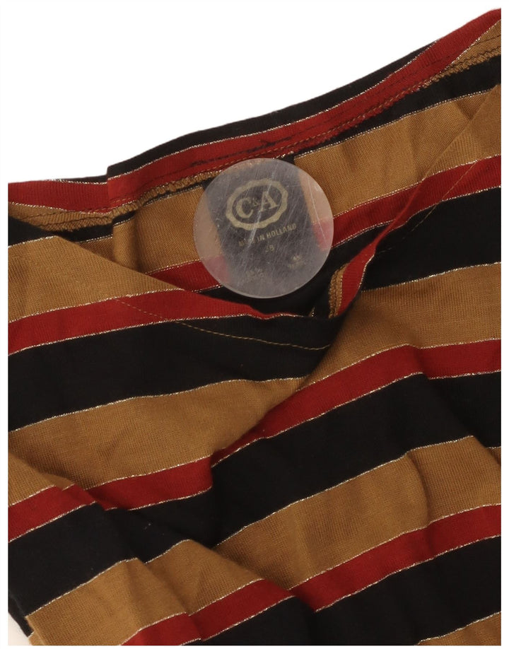 Damska sukienka maxi z długim rękawem C&A EU 38 Średni brązowy akryl w paski