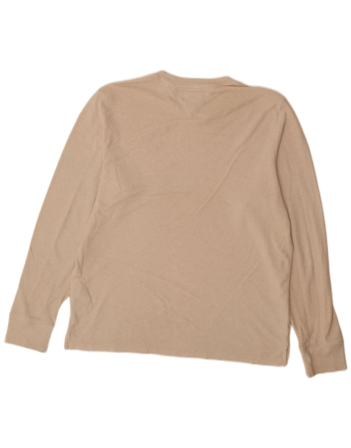 Top męski Tommy Hilfiger z długim rękawem, duży, beżowy, bawełniany