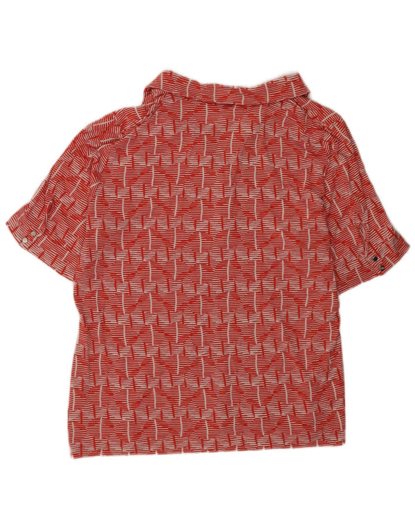 Damska koszulka polo Krizia UK 24 4XL Czerwona geometryczna wiskoza