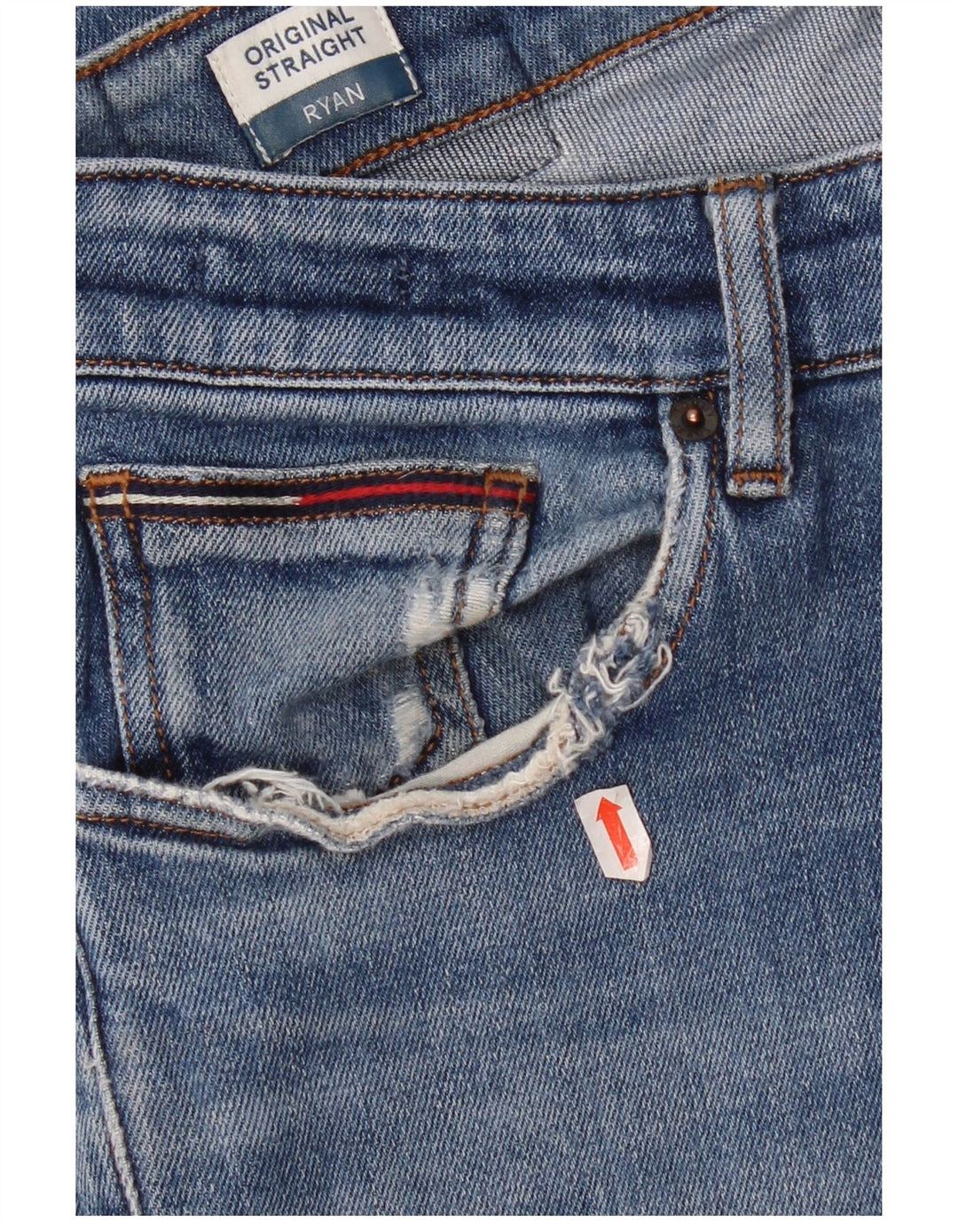 Tommy Hilfiger Męskie Ryan Straight Jeans W32 L42 Niebieskie bawełniane