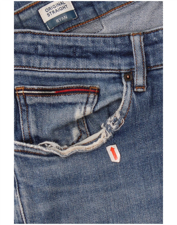 Tommy Hilfiger Męskie Ryan Straight Jeans W32 L42 Niebieskie bawełniane