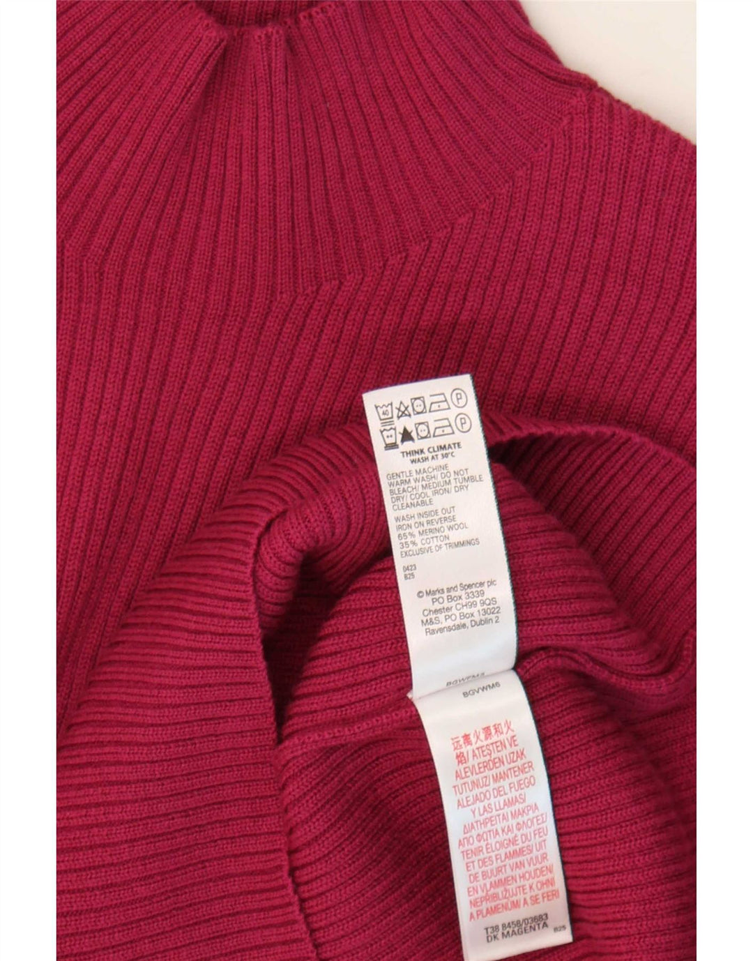 Marks & Spencer Damski sweter z golfem UK 14, duży fioletowy