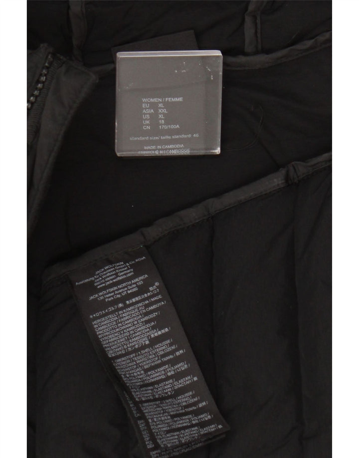Damska ocieplana kurtka z kapturem Jack Wolfskin UK 18 XL, czarna, poliamid