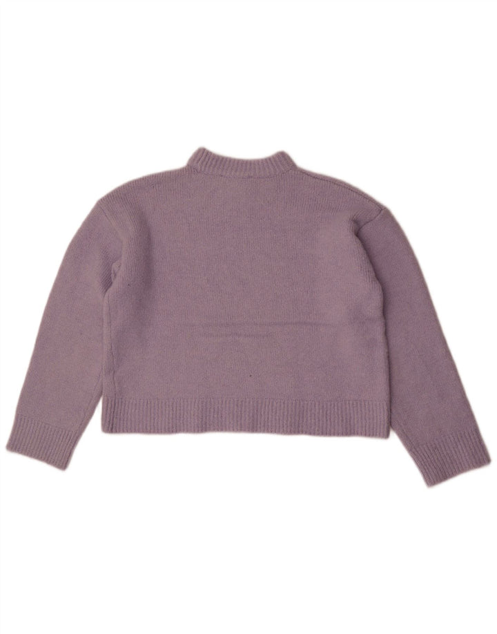 Damski sweter Zara z okrągłym dekoltem, UK 14, średni fioletowy poliester