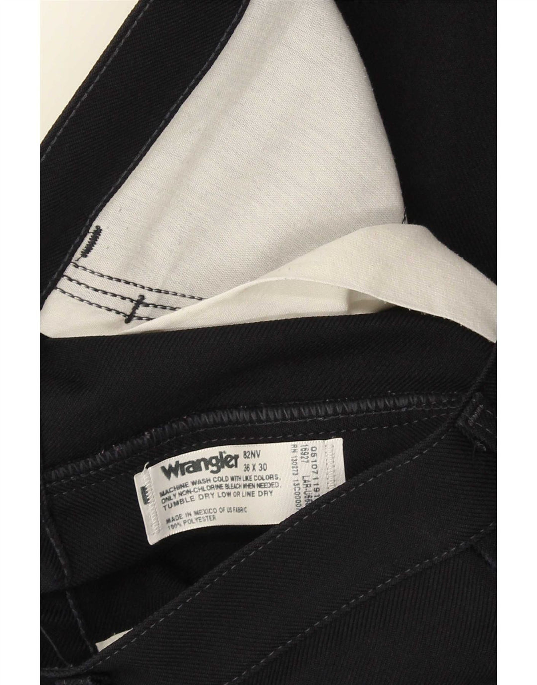 Męskie proste spodnie codzienne Wrangler W36 L30 Granatowy poliester