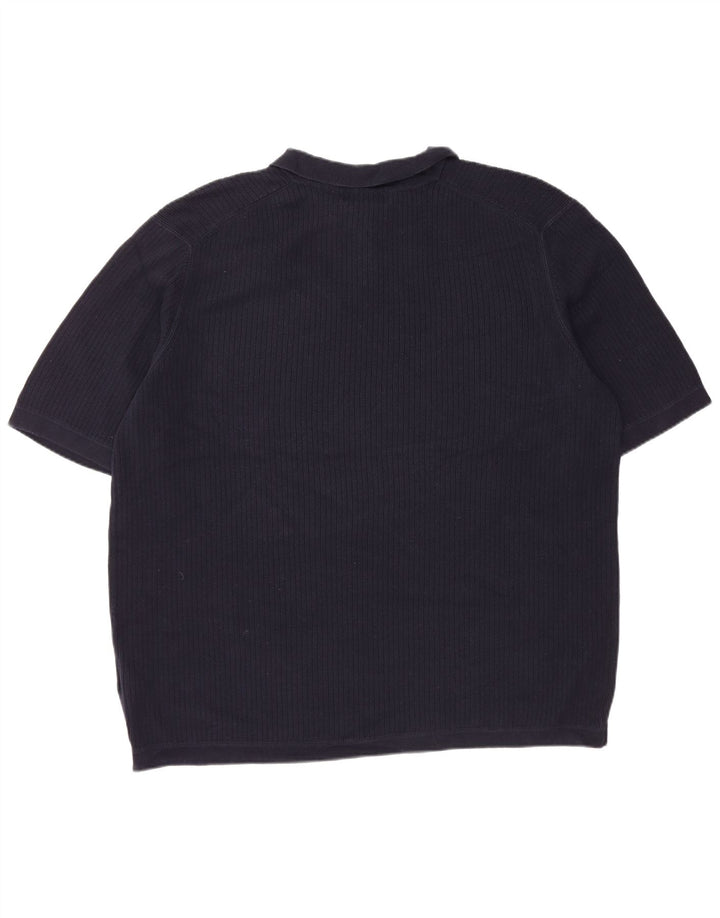 Męski sweter polo XL z krótkim rękawem i krótkim rękawem EDDIE BAUER, granatowy