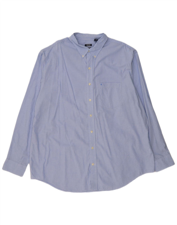 IZOD Mens Big & Tall Shirt 2XL Blue Cotton