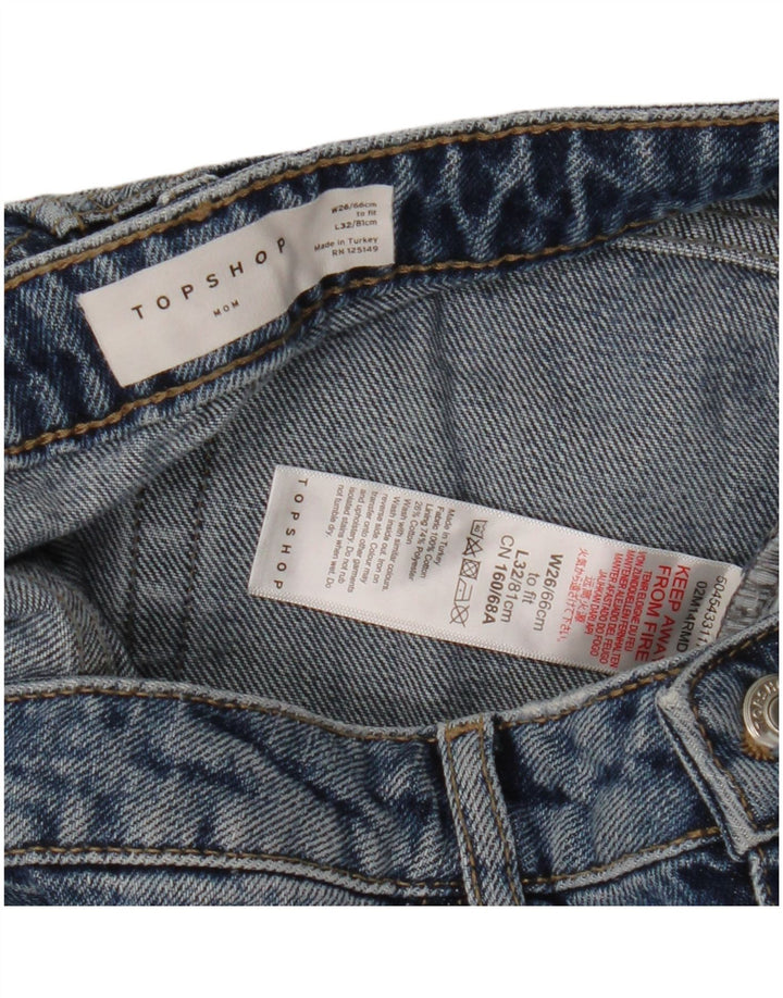 Damskie jeansy damskie Topshop Mom w trudnej sytuacji W26 L28 Niebieskie, bawełniane