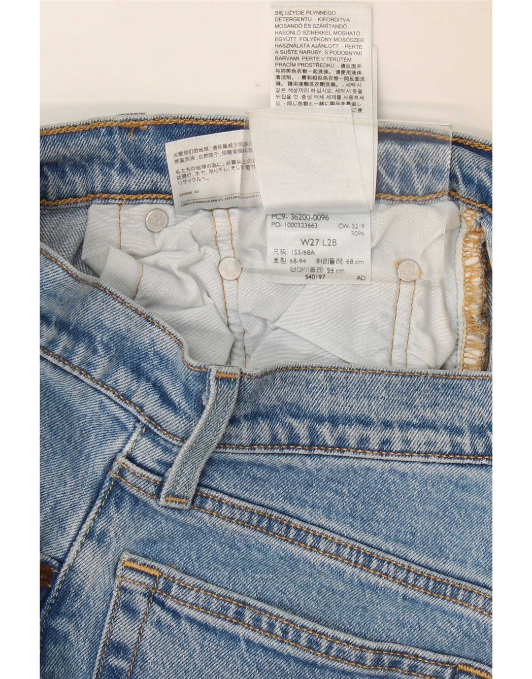 Damskie jeansy Levi's 501 Straight W27 L28 Niebieskie bawełniane