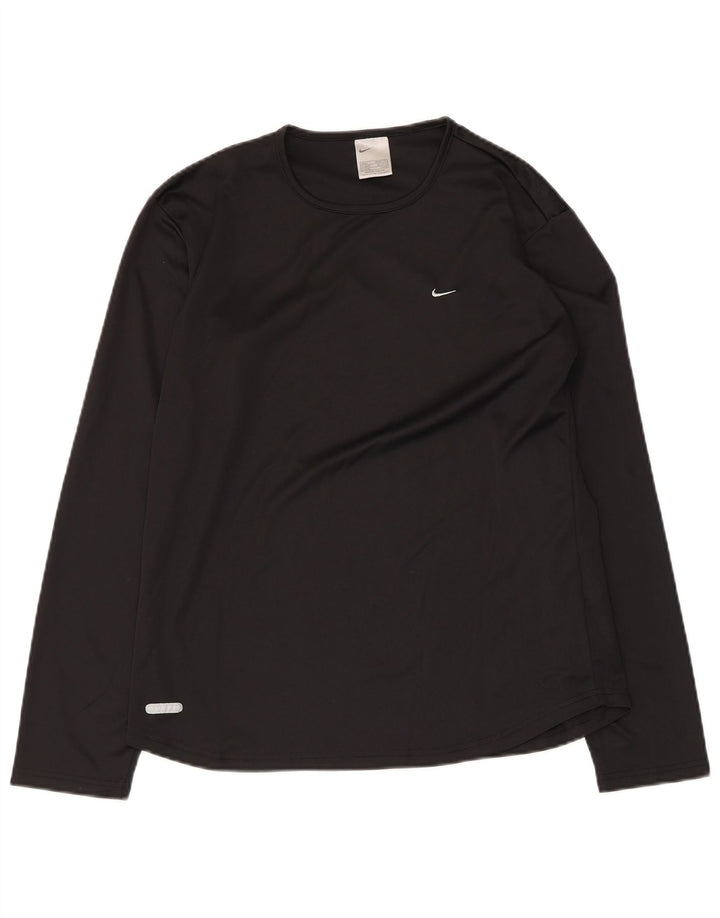 Damska koszulka Nike Dri Fit z długim rękawem, UK 14/16, duży, czarny poliester