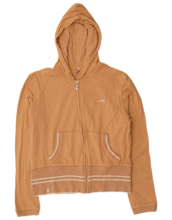 Damski sweter z kapturem i zamkiem błyskawicznym LOTTO UK 16, duży, beżowy, bawełniany