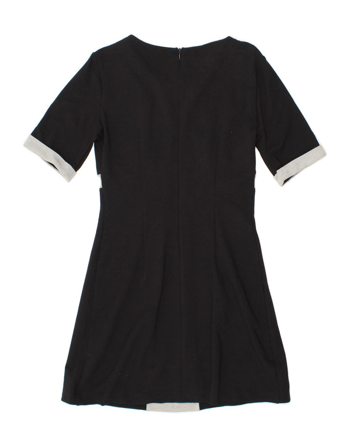 ROCCOBAROCCO Womens 1/2 Sleeve A-Line Dress IT 44 Medium Black Colourblock Vintage Roccobarocco and Second-Hand Roccobarocco from Messina Hembry 