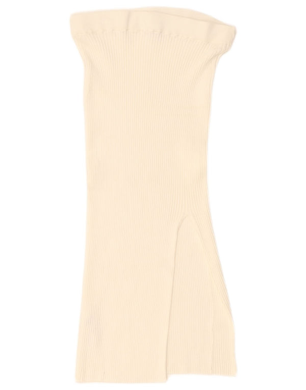 Damska spódnica midi z wysokim stanem Jack Wills UK 12 Medium W28 Off White Wiskoza