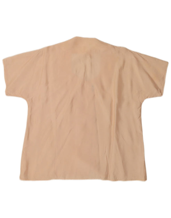 Bluzka damska z krótkim rękawem w stylu vintage, UK 18 XL, beżowa