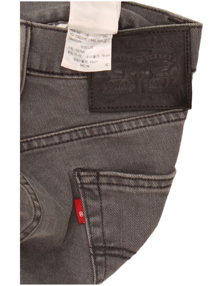 Męskie jeansy Levi's 511 Slim W30 L30 Szara bawełna
