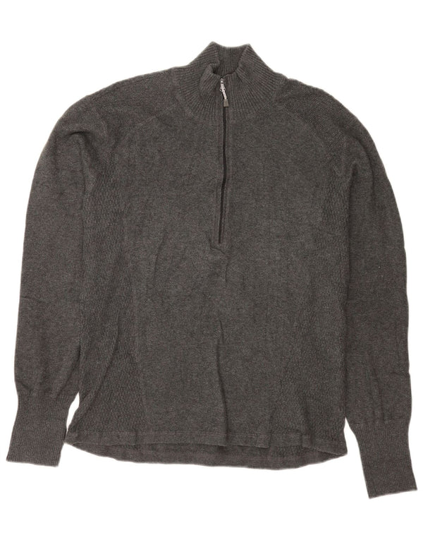Damski sweter z zamkiem błyskawicznym Eddie Bauer UK 18 XL, szara bawełna