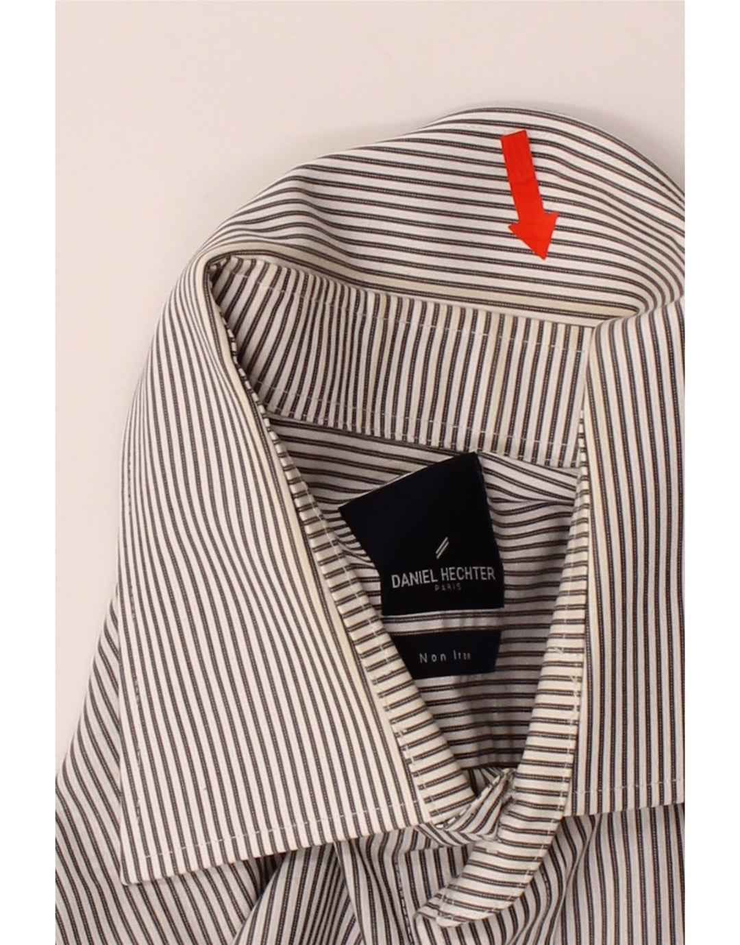DANIEL HECHTER Mens Shirt Size 40 Medium Grey Pinstripe Cotton Vintage Daniel Hechter and Second-Hand Daniel Hechter from Messina Hembry 