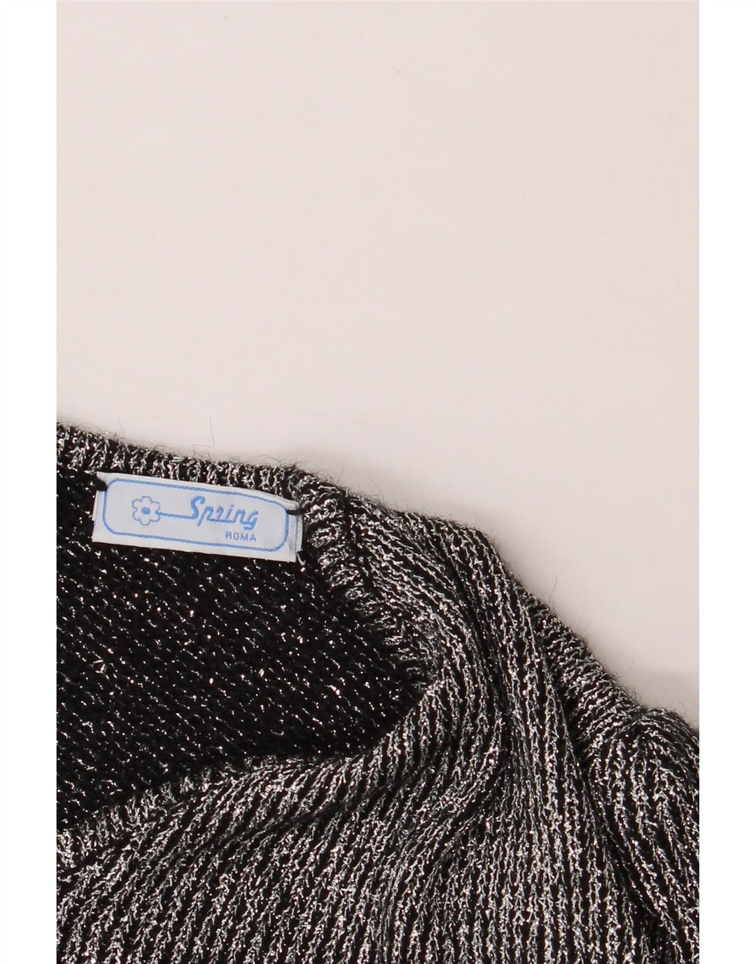 VINTAGE Womens Oversized V-Neck Jumper Sweater UK 10 Small Silver Vintage Vintage and Second-Hand Vintage from Messina Hembry 